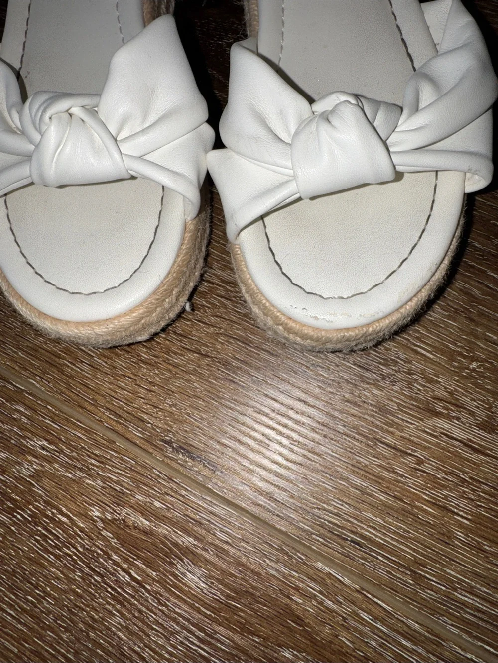 White Knot Front Espadrille Sandals